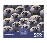 500 Piece Little Sheep Square Puzzle for Adults Wooden Puzzles Educational Puzzle Family Game 500pcs (52x38cm)