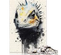 500 Piece Lizard Wild Majesty Jigsaw Wooden Puzzle Adult Jigsaw Puzzle Jigsaw Puzzles for Adult 500pcs (52x38cm)