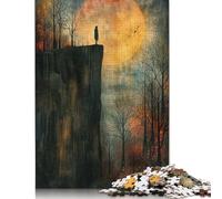 500 Piece Lonely Moonlit Cliff Puzzles For Adults Wooden Puzzles Brain Teaser Puzzles For Children 500pcs (52x38cm)