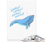 500 Piece Lonely Whale Text Version Creative Square Jigsaw Puzzles for Adults & Wooden Puzzles Educational Toys 500pcs (52x38cm)