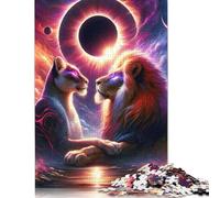 500 Piece Love at The Eclipse Square Puzzle for Adults Wooden Puzzles Educational Puzzle Family Game 500pcs (52x38cm)