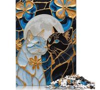 500 Piece Love Cat Kintsugi Art Jigsaw Puzzles for Adult Teenagers Wooden Puzzles for Adults for Adults& Teenagers Age 12 Years Up 500pcs (52x38cm)