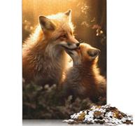 500 Piece Love Couple Romance Foxes Jigsaw Puzzle for Adult Teenagers Wooden Learning Educational Toys 500pcs (52x38cm)