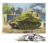 500 Piece M4 Sherman Panzer Tank War Square Puzzles for Adults And Wooden Puzzles Family Activity 500pcs (52x38cm)