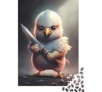 500 Piece Mad Chick With Sword Square Puzzles for Adults, Wooden Puzzles Family Entertainment Toys 500pcs (52x38cm)