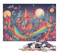 500 Piece Magic World With Rainbow Jigsaws for Adults Wood Puzzle Jigsaws Educational Game Challenge Toy 500pcs (52x38cm)