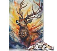 500 Piece Magical Deer Square Puzzle for Adults, Wooden Puzzles Puzzle Hands-on Game 500pcs (52x38cm)