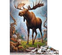 500 Piece Magical Moose Safari Jigsaw Puzzle for Adult Teenagers Puzzle Adult Jigsaw Puzzle Learning Educational Toys 500pcs (52x38cm)