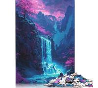 500 Piece Magical Mountain Waterfall Adult Puzzles Wooden Puzzles Educational Stress Relief Toy Puzzle 500pcs (52x38cm)