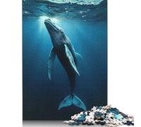 500 Piece Majestic Humpback Whale Square Puzzles for Adults And Wooden Puzzles Family Activity 500pcs (52x38cm)
