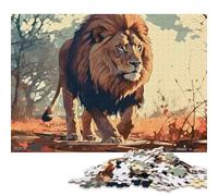 500 Piece Majestic Lion Art Jigsaw Puzzlesfor Adults Teenagers Wooden Puzzle Jigsaws for Adults Educational Game Challenge Toy 500pcs (52x38cm)