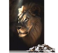 500 Piece Majestic Lion in Dark Cave Jigsaw Puzzles for Adult Puzzle Jigsaws for Adults Age 14+ 500pcs (52x38cm)