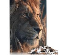 500 Piece Majestic Lion Portrait Creative Square Jigsaw Puzzles for Adults & Wooden Puzzles Stress Relief Puzzle Games And Unique 500pcs (52x38cm)