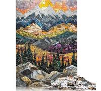 500 Piece Majestic Mosaic Peaks Creative Square Jigsaw Puzzles for Adults & Wooden Puzzles Stress Relief Puzzle Games And Unique 500pcs (52x38cm)