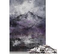 500 Piece Majestic Peaks - Abstract Mountain Landscape in Gray And Purple Tones Jigsaw Puzzles for Adults Puzzle Jigsaws for Adults Home Educational Games DIY Toys 500pcs (52x38cm)