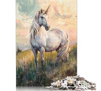500 Piece Majestic Unicorn Jigsaw Wooden Puzzle Adult Jigsaw Puzzle Jigsaw Puzzles for Adult 500pcs (52x38cm)