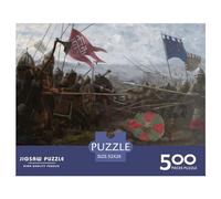 500 Piece Medieval Battle Creative Square Jigsaw Puzzles for Adults & Wooden Puzzles Stress Relief Puzzle Games And Unique 500pcs (52x38cm)