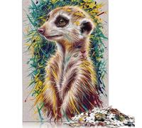 500 Piece Meerkat in Grass Jigsaw Puzzle for Adult Teenagers Puzzle for Adults And Teenager for Adults& Teens Age 12 Years Up 500pcs (52x38cm)