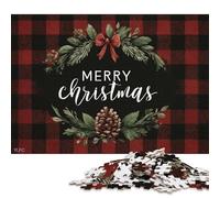 500 Piece Merry Christmas Greetings-1 Square Puzzles for Adults, Wooden Puzzles Toy Wall Decor 500pcs (52x38cm)