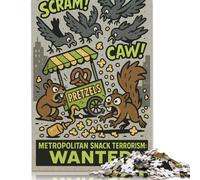 500 Piece Metropolitan Snack Terrorism Wanted Adult Jigsaw Puzzle Wooden Puzzles for Teenagers Gifts Educational Game Challenge Toy 500pcs (52x38cm)