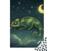 500 Piece Midnight Chameleon Puzzles for Adults & Wooden Puzzles Educational Puzzle Family Game 500pcs (52x38cm)