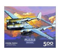 500 Piece Military Fighter Jigsaw Square Puzzle for Adults & Wooden Puzzles Educational Game Challenge Toy 500pcs (52x38cm)