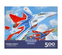 500 Piece Military Fighter Square Puzzle for Adults Wooden Puzzles Educational Puzzle Family Game 500pcs (52x38cm)