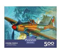 500 Piece Military Fighter Square Puzzles for Adults, Wooden Puzzles Toy Wall Decor 500pcs (52x38cm)