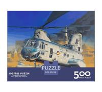 500 Piece Military Helicopter Square Puzzles for Adults, Wooden Puzzles Toy Wall Decor 500pcs (52x38cm)