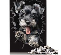 500 Piece Miniature Schnauzer Creative Square Jigsaw Puzzles for Adults & Wooden Puzzles Educational Toys 500pcs (52x38cm)