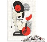 500 Piece Modern Abstract Face - Geometric Minimalist Wall Art Jigsaw Puzzles for Adults Puzzles for Adults Family Activity Jigsaw Puzzles 500pcs (52x38cm)