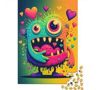 500 Piece Monster Love Frenzy Art Square Puzzle for Adults, Wooden Puzzles Puzzle Hands-on Game 500pcs (52x38cm)