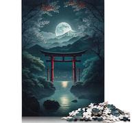 500 Piece Moonlight In Torii Gate Gr Puzzles for Adults & Wooden Puzzles Educational Puzzle Family Game 500pcs (52x38cm)