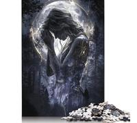 500 Piece Moonlit Forest Melody Square Jigsaw Puzzles for Adults, Wooden Puzzles Learning Educational Toy 500pcs (52x38cm)