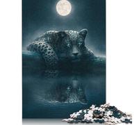500 Piece Moonlit Jaguar Jigsaw Puzzle for Adult Teenagers Puzzle Jigsaws for Adults Puzzles for Adults 500pcs (52x38cm)