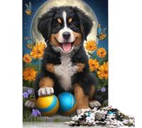 500 Piece Moonlit Puppy Play Square Jigsaw Puzzles for Adults & Wooden Puzzles Learning Educational Toys Family Games 500pcs (52x38cm)
