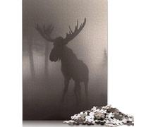 500 Piece Moose Animal Fog Jigsaw Puzzlesfor Adults Teenagers Puzzle Jigsaws Educational Puzzle 500pcs (52x38cm)