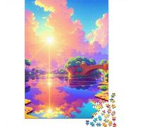 500 Piece Morning Walk Square Jigsaw Puzzles for Adults, Wooden Puzzles Educational Game for Children 500pcs (52x38cm)