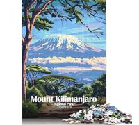 500 Piece Mount Kilimanjaro National Park Tanzania Creative Square Jigsaw Puzzles for Adults & Wooden Puzzles Stress Relief Puzzle Games And Unique 500pcs (52x38cm)