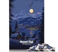 500 Piece Mount Rigi Night View Puzzles For Adults Wooden Puzzles Brain Teaser Puzzles For Children 500pcs (52x38cm)