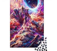 500 Piece Mystic Alien Planet Square Puzzles for Adults, Wooden Puzzles Family Entertainment Toys 500pcs (52x38cm)