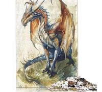 500 Piece Mystical Dragon Sketch Jigsaw Puzzles for Adult Teenagers Puzzle Jigsaws for Adults Puzzle for Adults And Teenager 500pcs (52x38cm)
