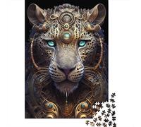 500 Piece Mystical God Leopard Creative Square Jigsaw Puzzles for Adults And Wooden Puzzles Educational Game for Adult 500pcs (52x38cm)