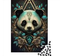 500 Piece Mystical Panda Square Puzzles for Adults & Wooden Puzzles Educational Game 500pcs (52x38cm)
