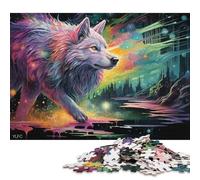 500 Piece Mystical Wild Wolf Jigsaw Puzzle for Adult Teenagers Puzzle Jigsaws for Adults Puzzles for Adults 500pcs (52x38cm)