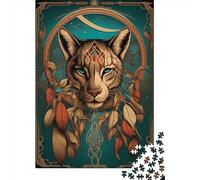 500 Piece Native Cougar Puzzles for Adults Wooden Puzzles Educational Game for Children As A 500pcs (52x38cm)