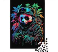 500 Piece Neon Panda Adult Puzzles Wooden Puzzles Educational Stress Relief Toy Puzzle 500pcs (52x38cm)