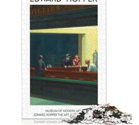 500 Piece Nighthawks by Edward Hopper Puzzles for Adults Wooden Puzzles Educational Games For Kids 500pcs (52x38cm)