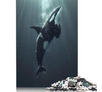 500 Piece Ocean Orca Whale Killer Square Jigsaw Puzzles for Adults, Wooden Puzzles Educational Game for Children 500pcs (52x38cm)