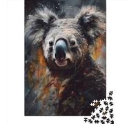 500 Piece Oil Koala Portrait Puzzles for Adults Wooden Puzzles Educational Games For Kids 500pcs (52x38cm)